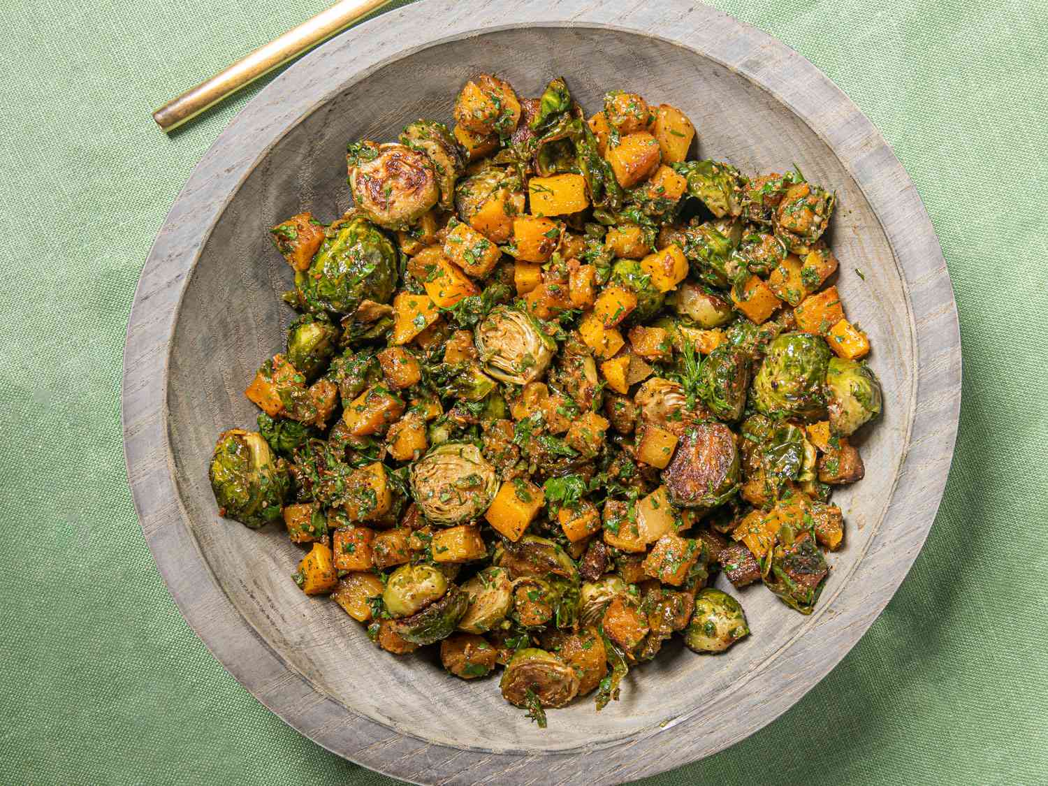 Brussel sprouts and butternut squash salad