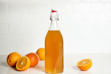 diy orange liqueur in a sealed bottle